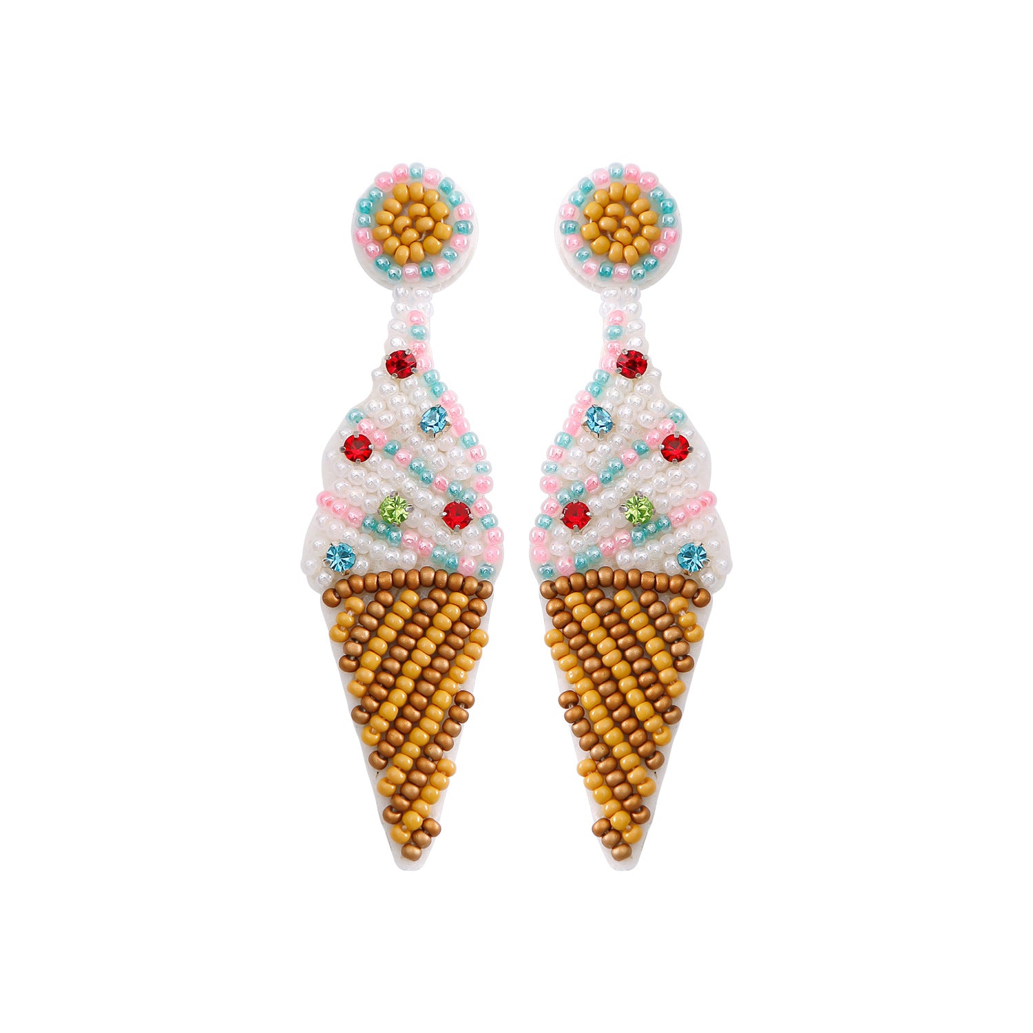 Wholesale Bohemian Handmade Beaded Fruit Series Rice Bead Earrings